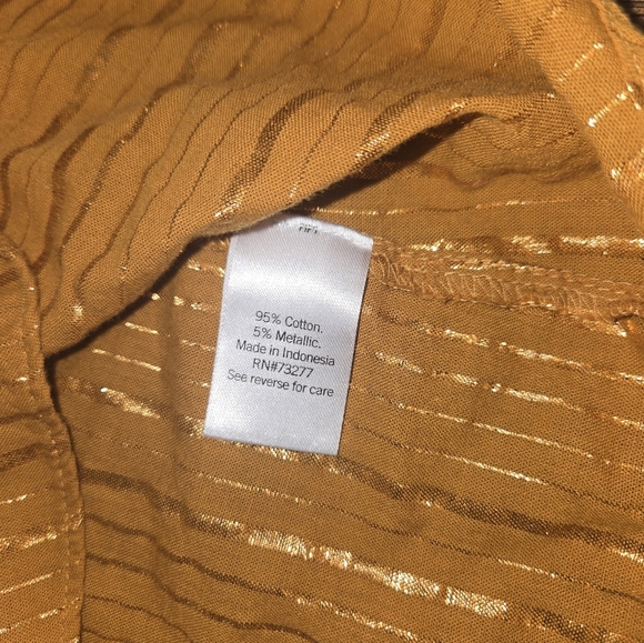 Lauren Conrad Gold Ruffle Tinsel Flutter Sleeve Small Top - Picture 8 of 8